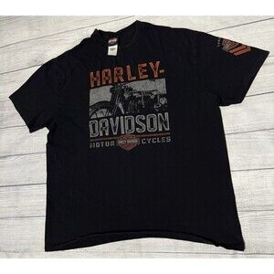 Harley Davidson Orlando Florida Men’s Graphic T-shirt 2XL Black 2 Sided 2012